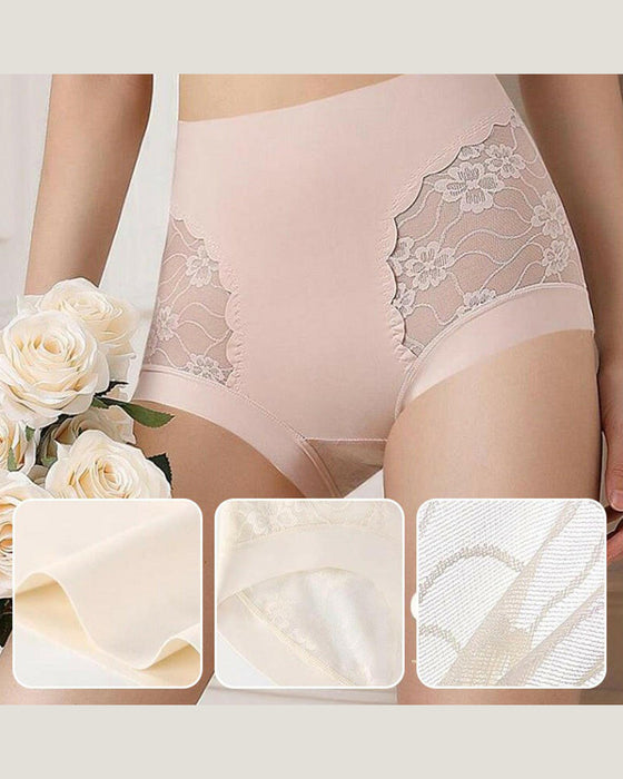Sous-Vêtements Femme Taille Haute Dentelle Sans Couture Extensible Soyeux