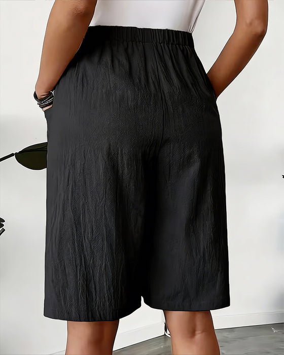 Shorts 100% Coton Décontracté Poche Design