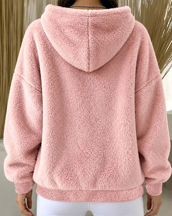 Hoodie Peluche Capuche Décontracté