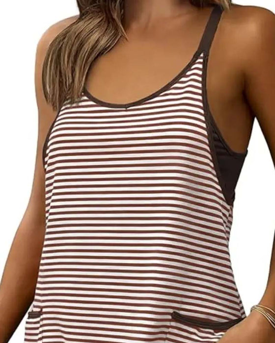 Combinaisons Rayées Sans Manches Camisole Décontractée