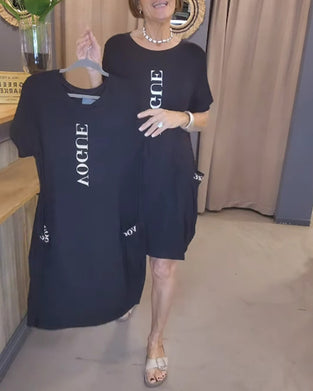 Robe Casual À Manches Courtes Lâche Imprimé Lettre