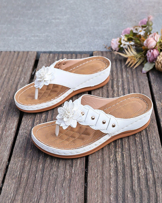 Sandales Pour Femmes À Motif Floral Et Soutien De La Voûte Plantaire
