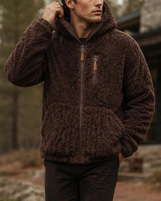 Homme Manteau À Capuche Fermeture Éclair