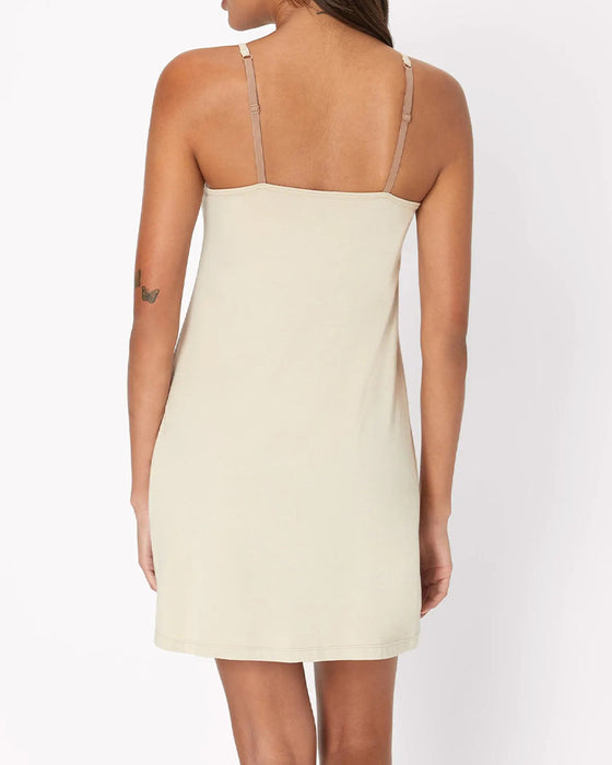 Robe Pyjama Couleur Unie Bretelles
