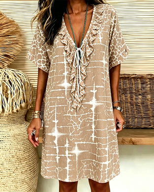 Robes Attacher Drapé Col V Ample