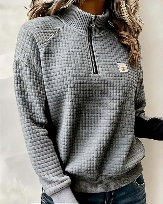 Sweat Col Montant Gaufre Color Block