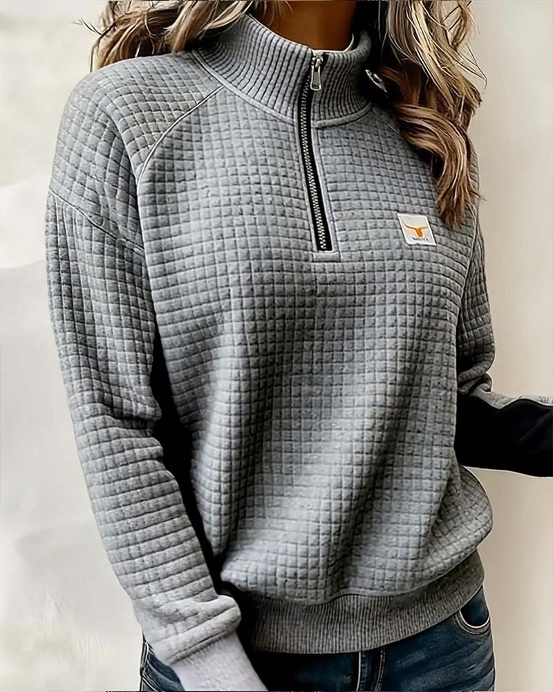 Sweat Col Montant Gaufre Color Block