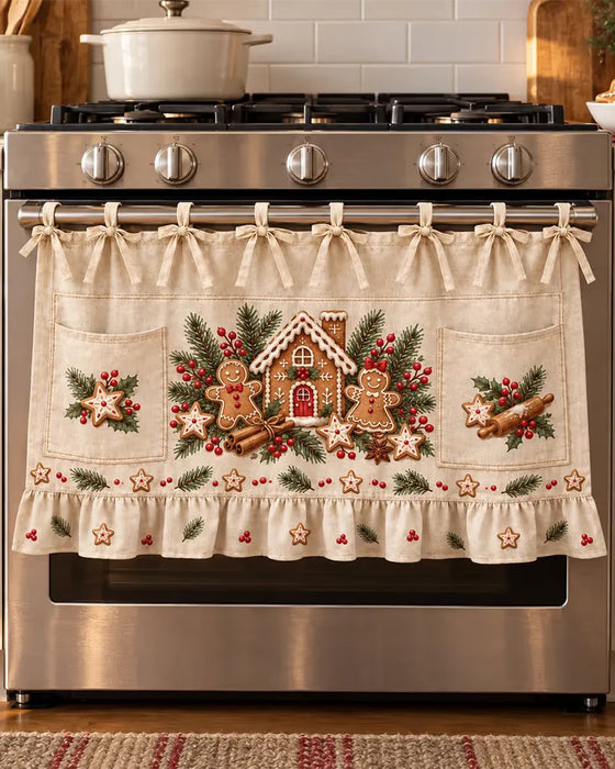🎄 Tablier De Cuisine De Noël À Nouer | Motifs Festifs Avec Poches & Bordure Volantée ✨