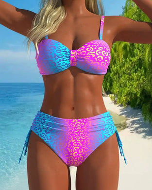 Bikini Imprimé Léopard Dégradé Sexy