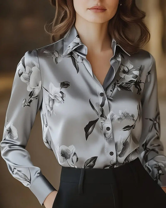 Chemise Style Rétro Imprimé Floral