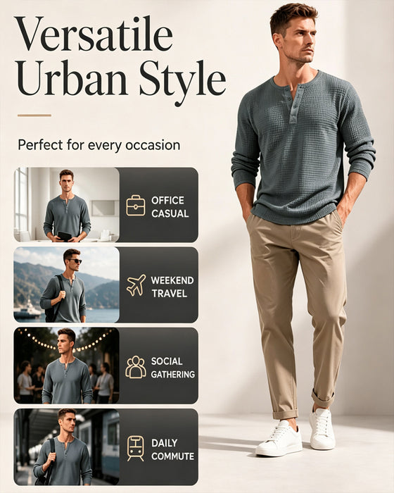 Haut Homme Uni Manches Longues
