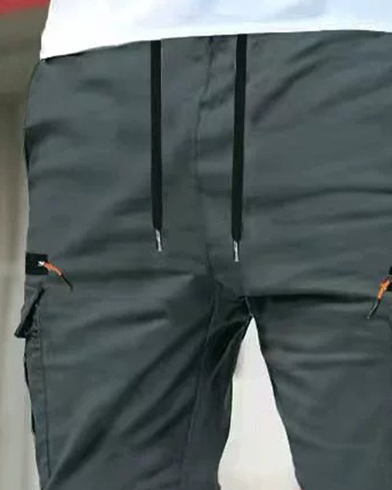 Pantalon Homme Poignet Élastique Unie Décontracté
