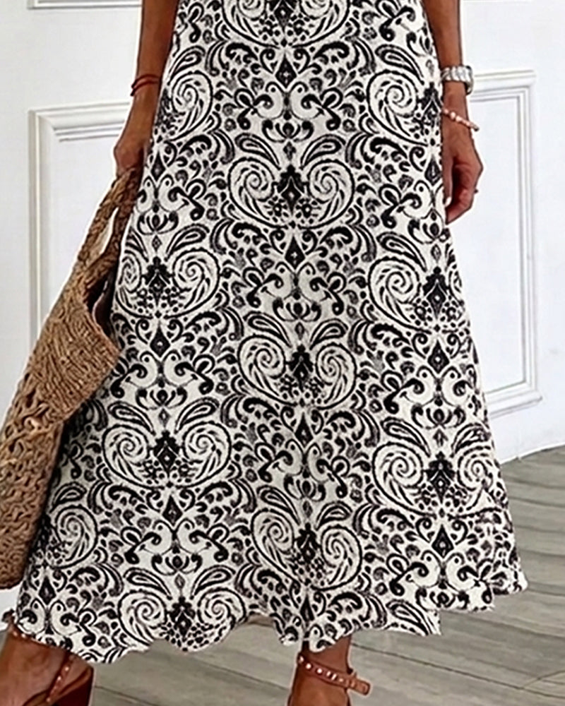 Robe Vintage Florale Encolure V Maxi