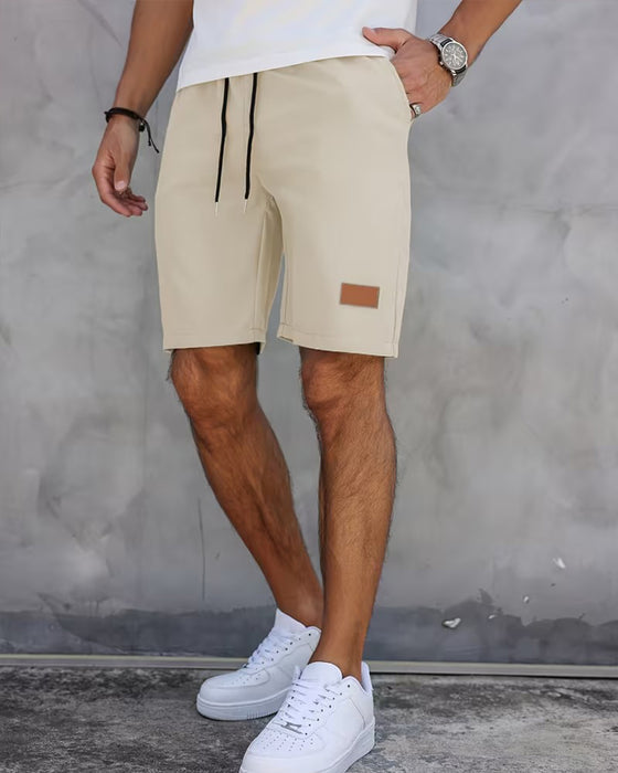 Short Cuir Étiquette Décontracté