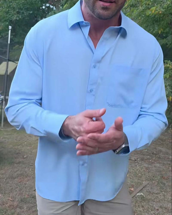 Chemise Unie Décontractée Imperméable Stretch