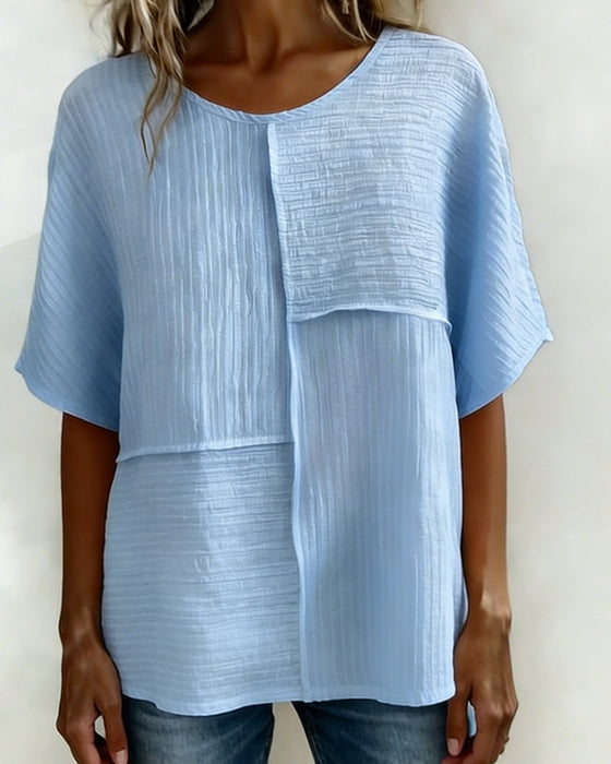 Haut Vertical Texturé Patchwork Lâche