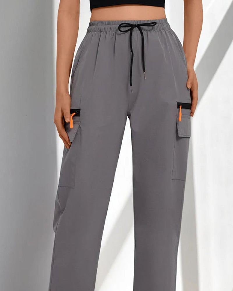 Pants Cordon Détendu Casual Cargo