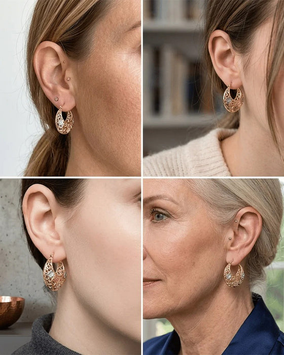 Boucles D’oreilles Vintage Fleur Créole