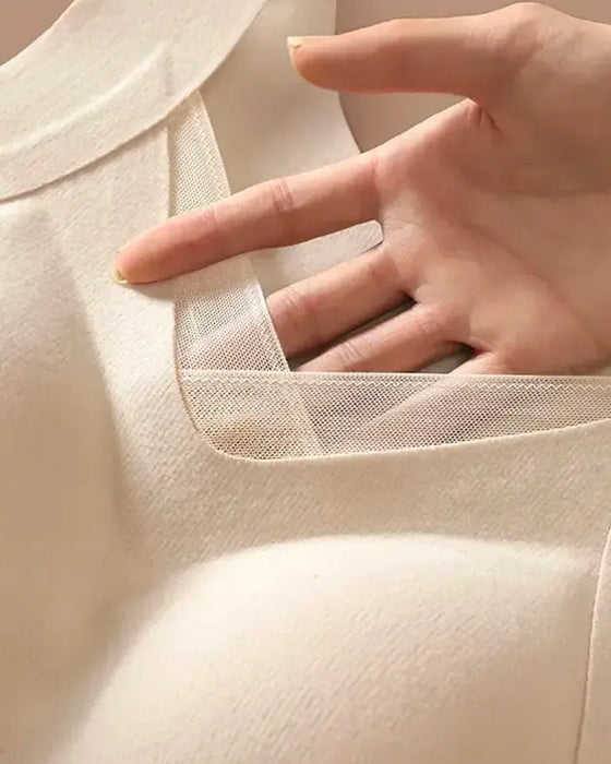 Débardeur Col Carré Unie Soutien-Gorge Intégré