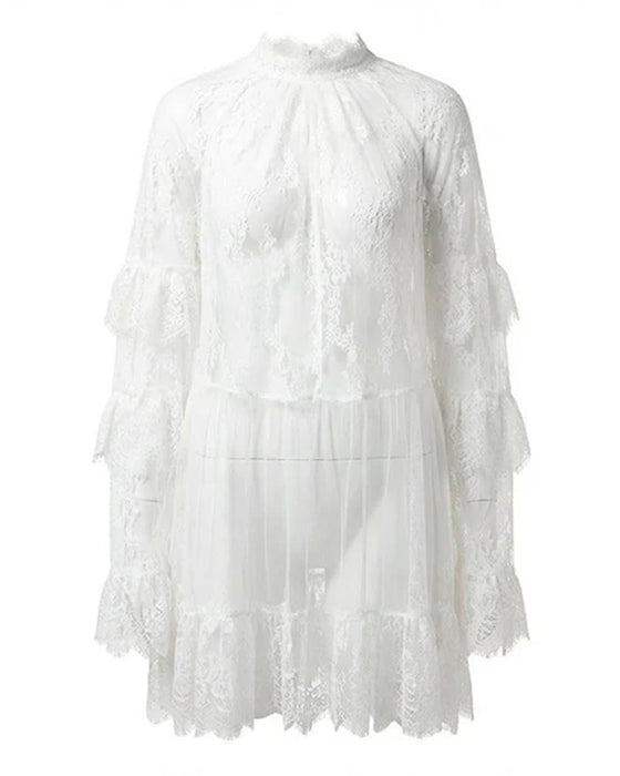 Robe Élégante Dentelle Ajourée