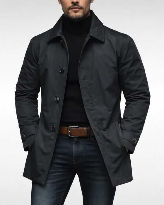Imperméable Long Manteau | Homme Isolé Bouton Veste Vêtements D'Extérieur