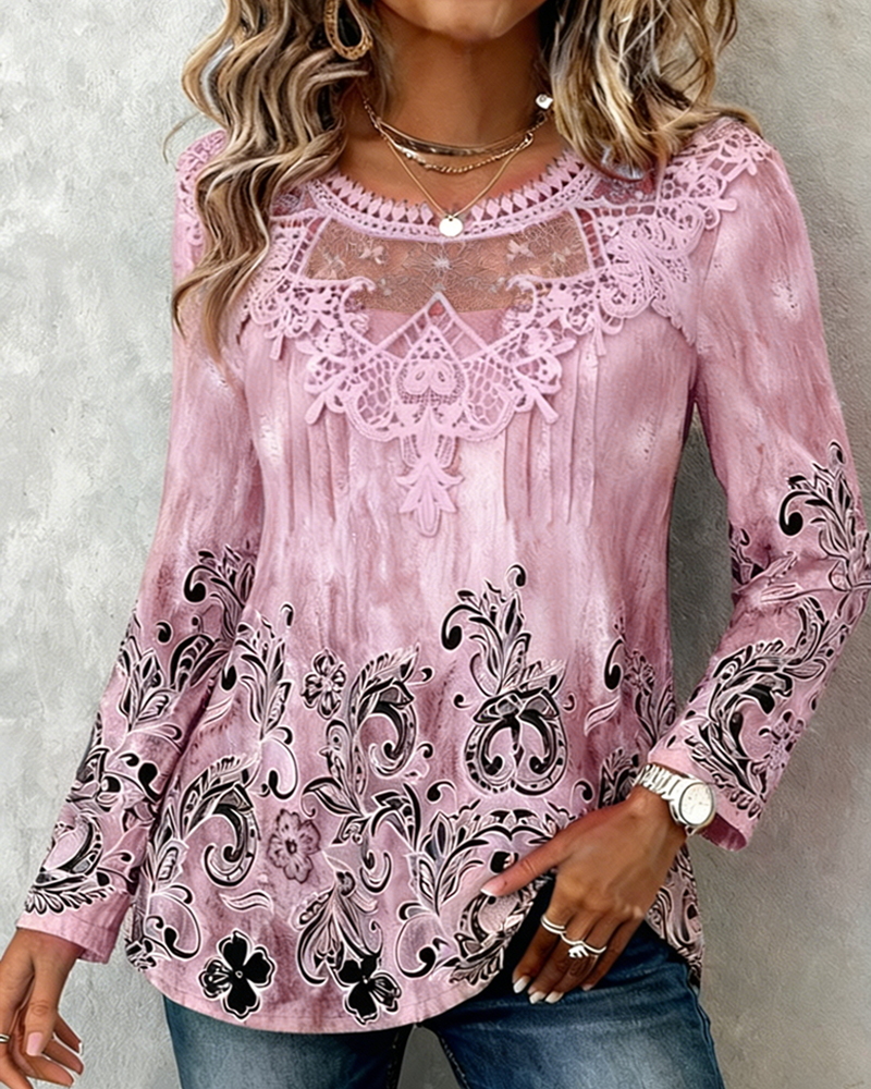 Chemisier Col Patchwork Et Imprimé Stratégiquement Placé