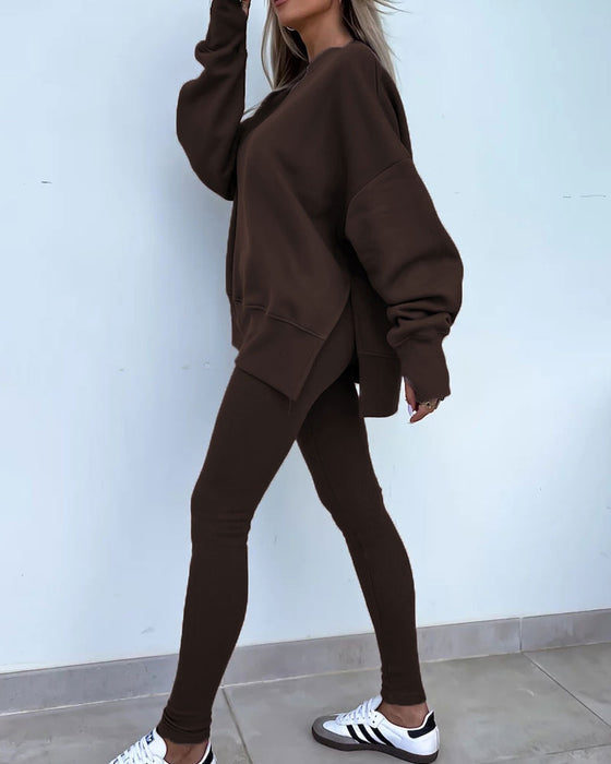 Ensemble Slim Pantalon Ample Sweatshirt