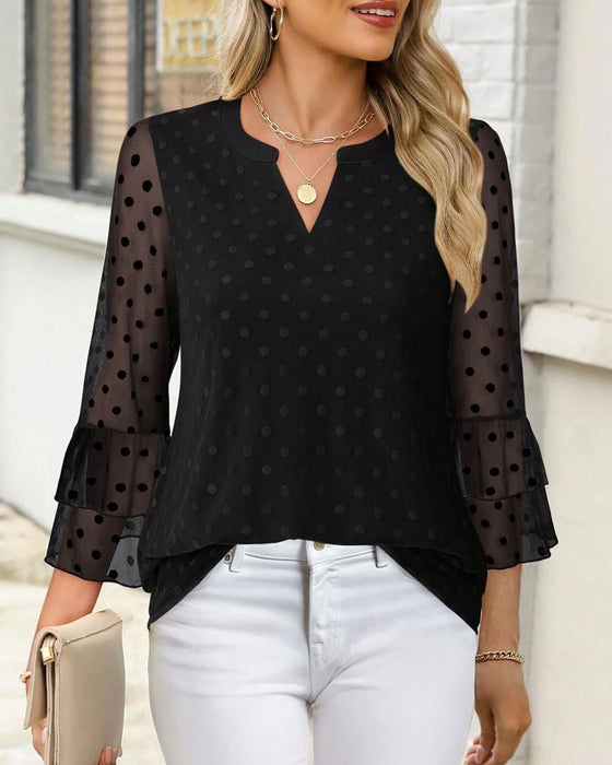 Blouse À Pois Élégante