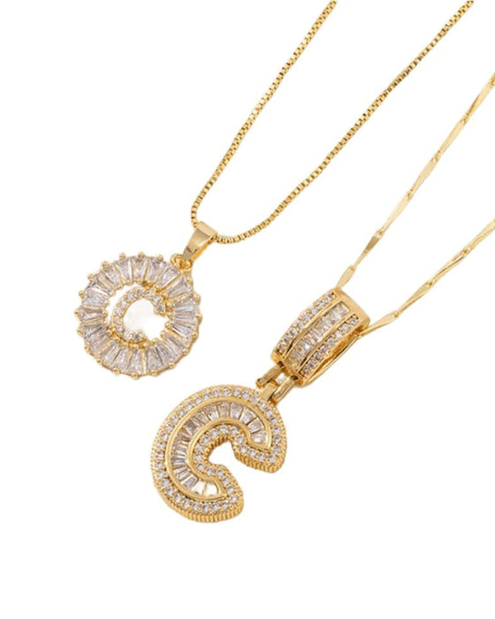 Colliers Lettre Initiale Pendentif 2 Paquet