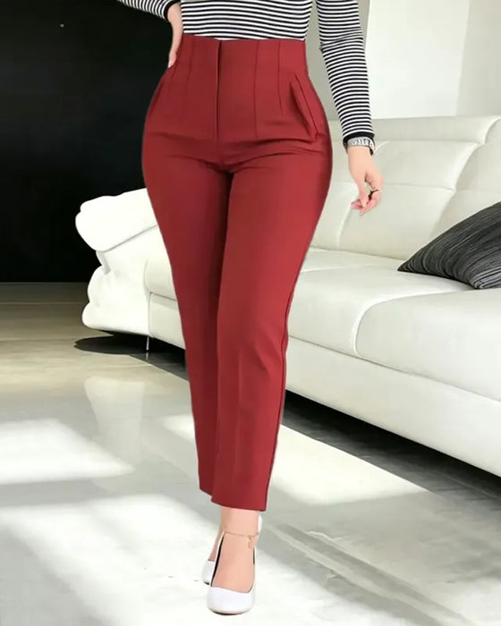 Pantalon Poche Décontracté Cropped
