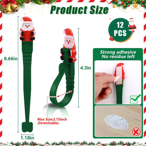 🎄🎅 Crochets Adhésifs Père Noël (Lot De 12) — pas de perceuse, pas de clous, il suffit de décoller, coller et suspendre