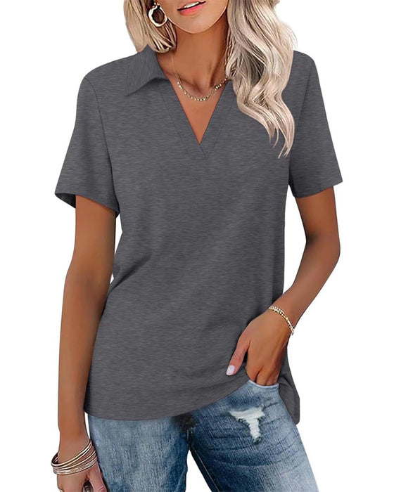 T-Shirt Manche Courte Col V Polo