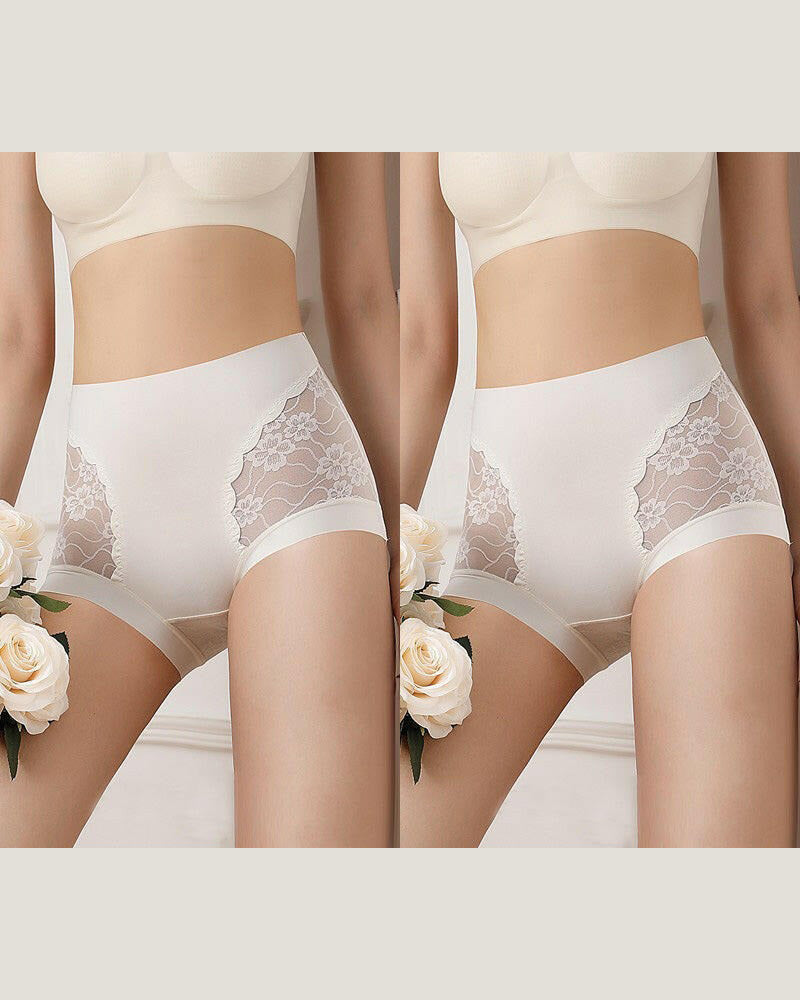 Sous-Vêtements Femme Taille Haute Dentelle Sans Couture Extensible Soyeux