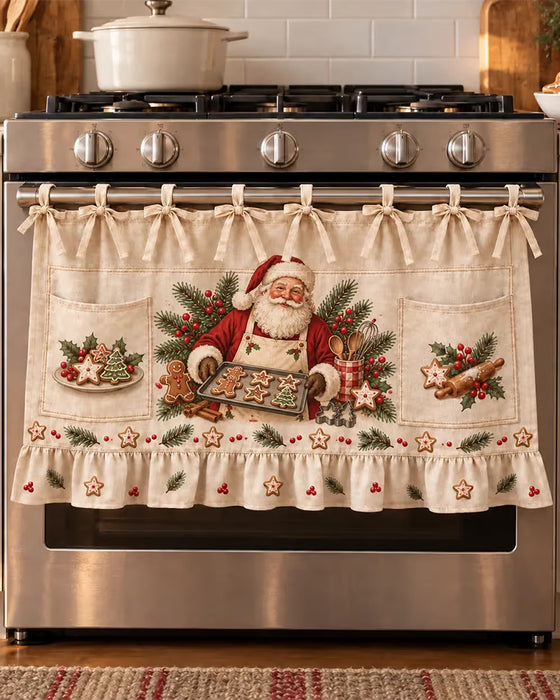 🎄 Tablier De Cuisine De Noël À Nouer | Motifs Festifs Avec Poches & Bordure Volantée ✨
