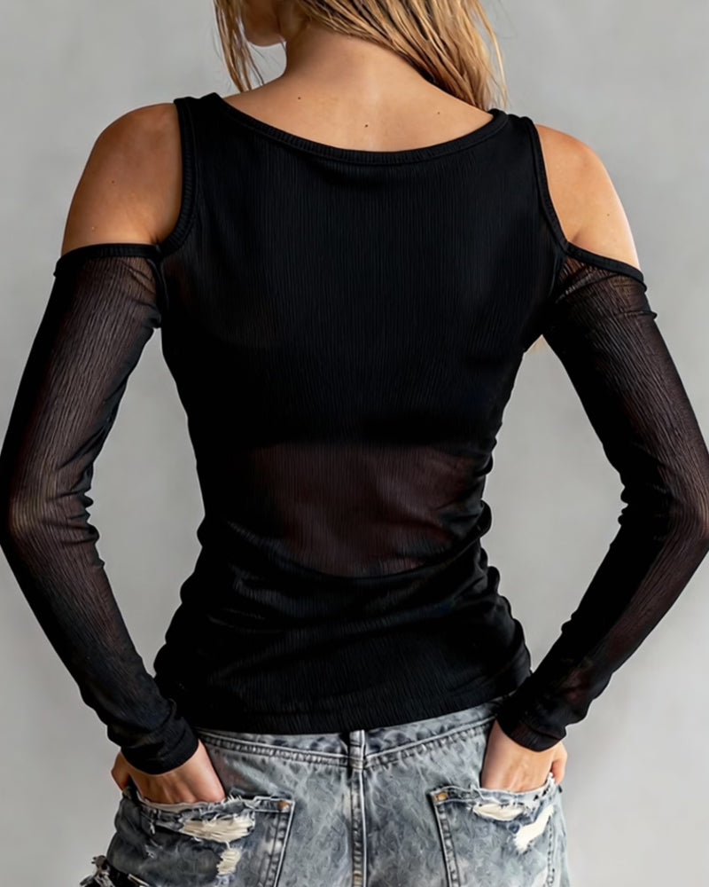 Chemisier Croisé Col V Off-Shoulder