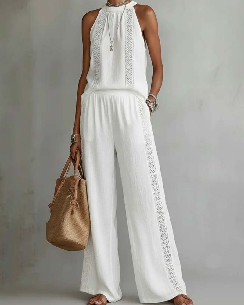 Ensemble Deux Pièces Évidé Halter