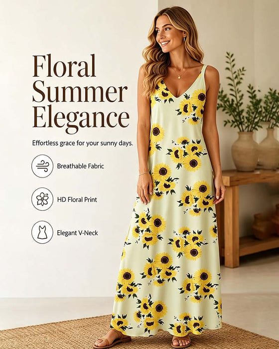 Robe Longue Imprimé Bretelle Spaghetti