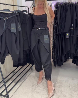 Pantalon À La Mode Dentelle Broderie Harem