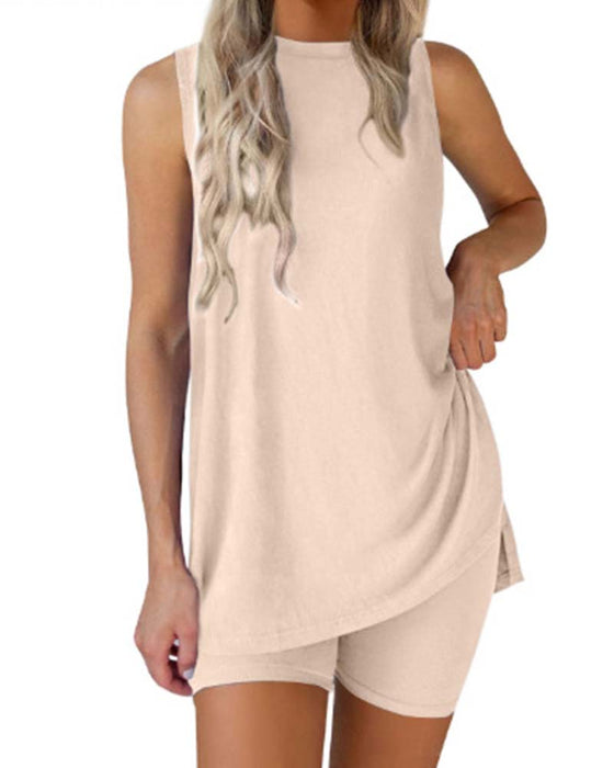 Ensemble Haut Sans Manches Et Short Uni