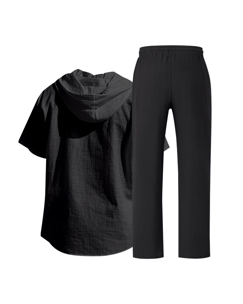 Ensemble Deux Pièces À Capuche Léger Pour Homme Pour Une Tenue Décontractée Estivale