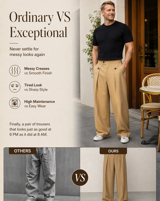 ⏰ Pantalon Homme Jambe Droite Anti‑Rides 👖