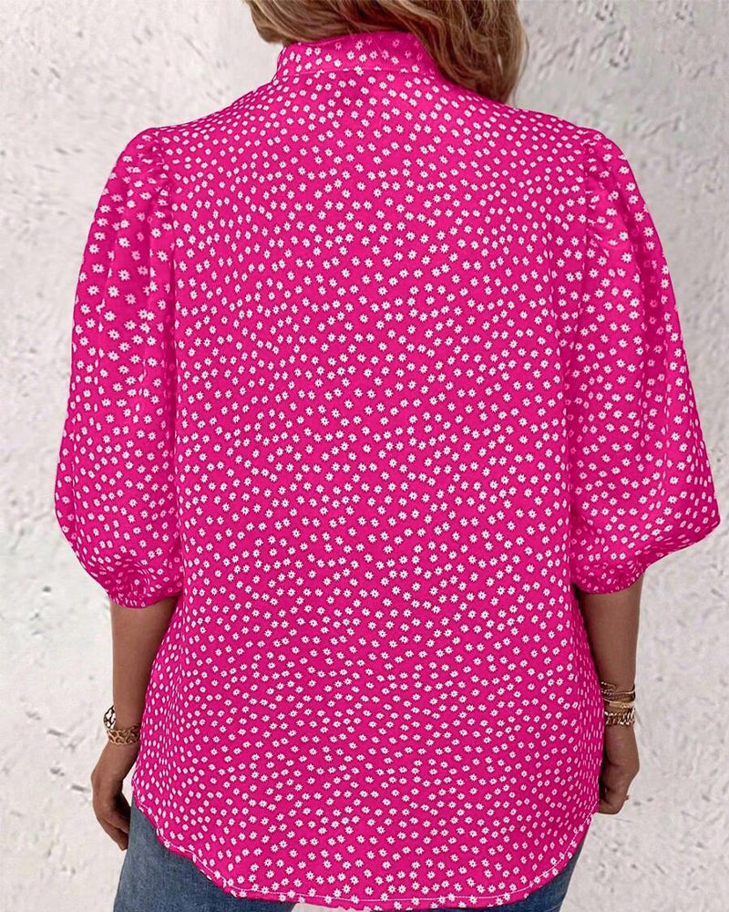 Chemise Petite Florale Manche Bouffante