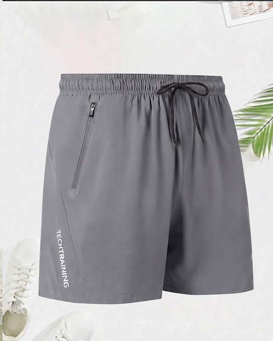 Short Cordon Fermeture Éclair Taille Élastique