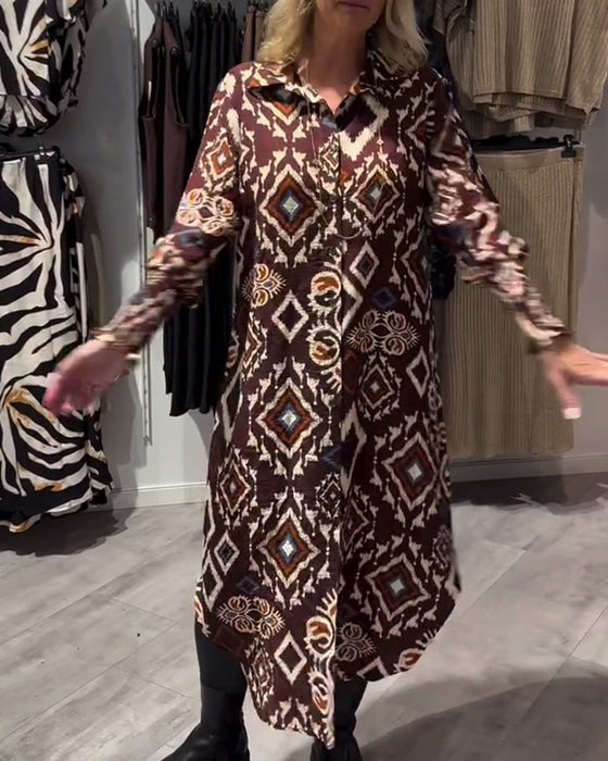 Robe Chemise À Motif Losanges