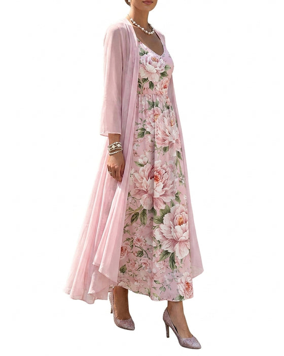 Set Imprimé Floral Robe Deux Pièces