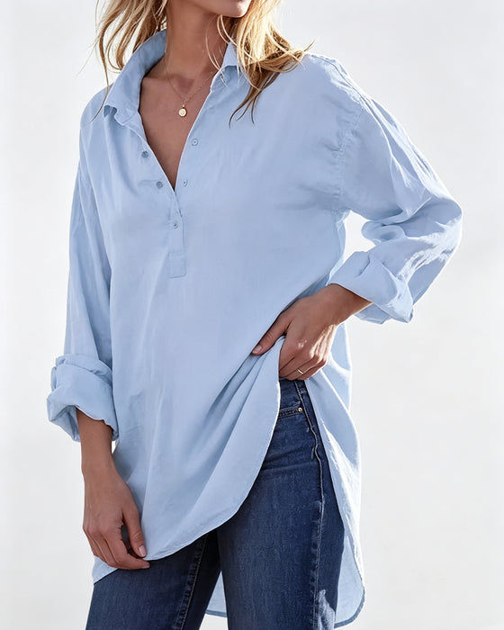 Chemise Coupe Lâche Unie Décontractée