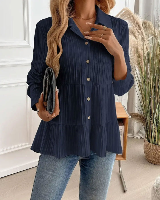 Chemise Élégante À Revers Avec Taille Cintrée