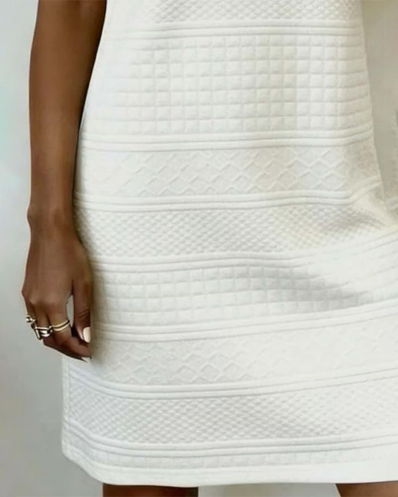 Robe Trois-Boutons Jacquard Droite