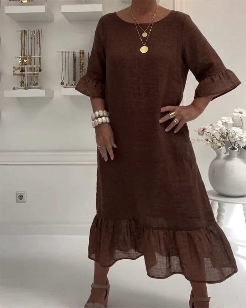 Robe Volant Poche Décontractée