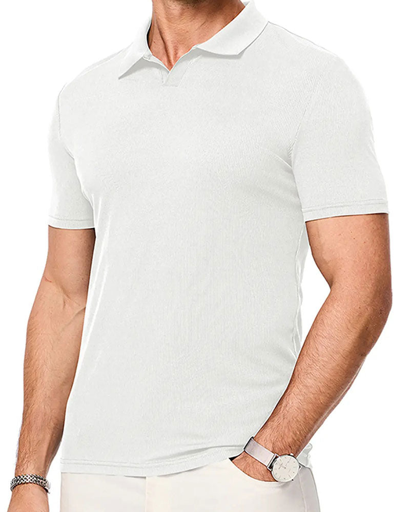 T-Shirt Homme Décontracté Col Revers